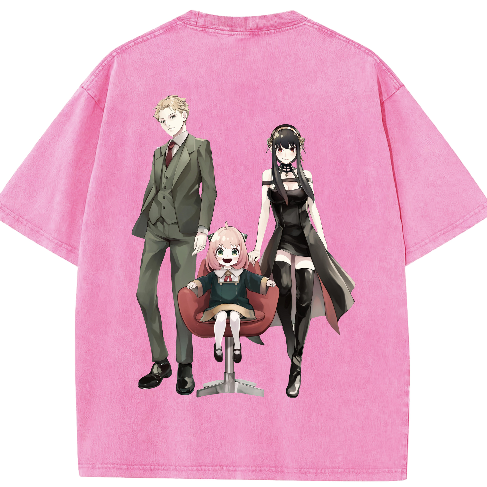 （画像用） SPY×FAMILY间谍家家酒 綿100% ヴィンテージ風 半袖Tシャツ（背面プリント）